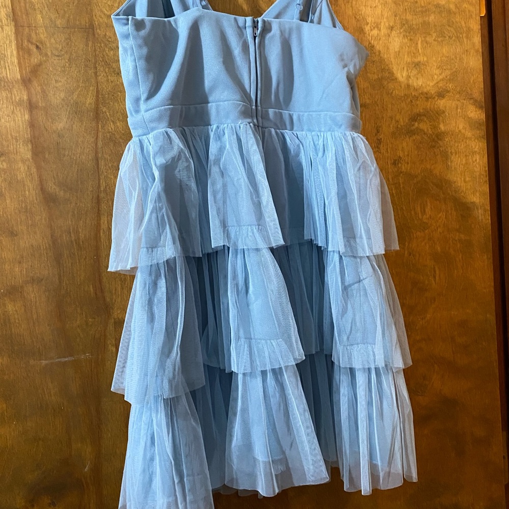 Light Blue Ruffle Dress - Picture 3 of 4